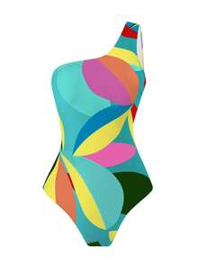 Swim Oasis 女士夏季沙滩度假印花连体泳衣和裹身系带纱笼裙套装 - 彩色 - 查看 3