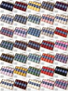 500 جرام 245 إبرة ذات رأسين مزدوجين خيوط صوف سميكة من صوف الألبكة، خامات DIY يدوية لصنع البلوزات والسترات والأوشحة والقبعات والقفازات الموضة للخريف والشتاء، 5 كرات في العبوة، العلبة في الصورة للمرجع فقط - متعدد الألوان - مشاهدة 25