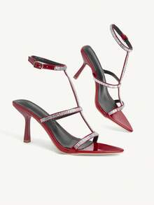 CUCCOO CHICEST Giày sandal cao gót dành cho nữ - Màu Đỏ Sâu - Xem 4