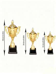 金奖杯奖励供应竞赛足球优胜者奖杯塑料模型小奖杯 - 彩色 - 查看 9