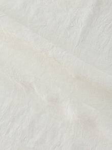 Zayélia Off-White 女款休閒長褲，彈性直筒褲管，蕾絲拼接設計，適合海灘與夏季穿著 - 白色 - 查看 6