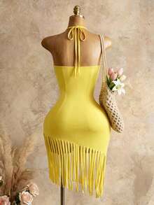 BamGleam 女士夏季时尚吊带系带刺绣流苏黄色度假连衣裙，适合夏季穿着，包括沙滩装、邮轮装等。黄色无袖长款连衣裙，适合度假、海滩等各种场合。也适合度假、夏季等各种场合。夏季服装、夏季服装、夏季套装、夏季沙滩装、邮轮套装、加勒比海游艇套装、牙买加夏季套装等都是不错的选择。 - 黃色 - 查看 2