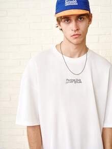 Zalmeno Manfinity Streetrush T-shirt à col ras du cou imprimé à manches courtes pour hommes, style de rue populaire INS, streetwear pour hommes, mode confortable, t-shirt graphique, style de rue, cadeau pour petit ami, chemise ample et courte pour hommes, chemise ample Y2k, chemise graphique courte surdimensionnée pour hommes - Blanc - Voir 5