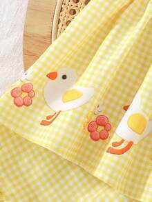 Cozy Pixies Baby Girl Floral Print Square Neck Ruffle Sleeveless Top And Elastic Waist Shorts 2-Piece Set - Yellow - View 3