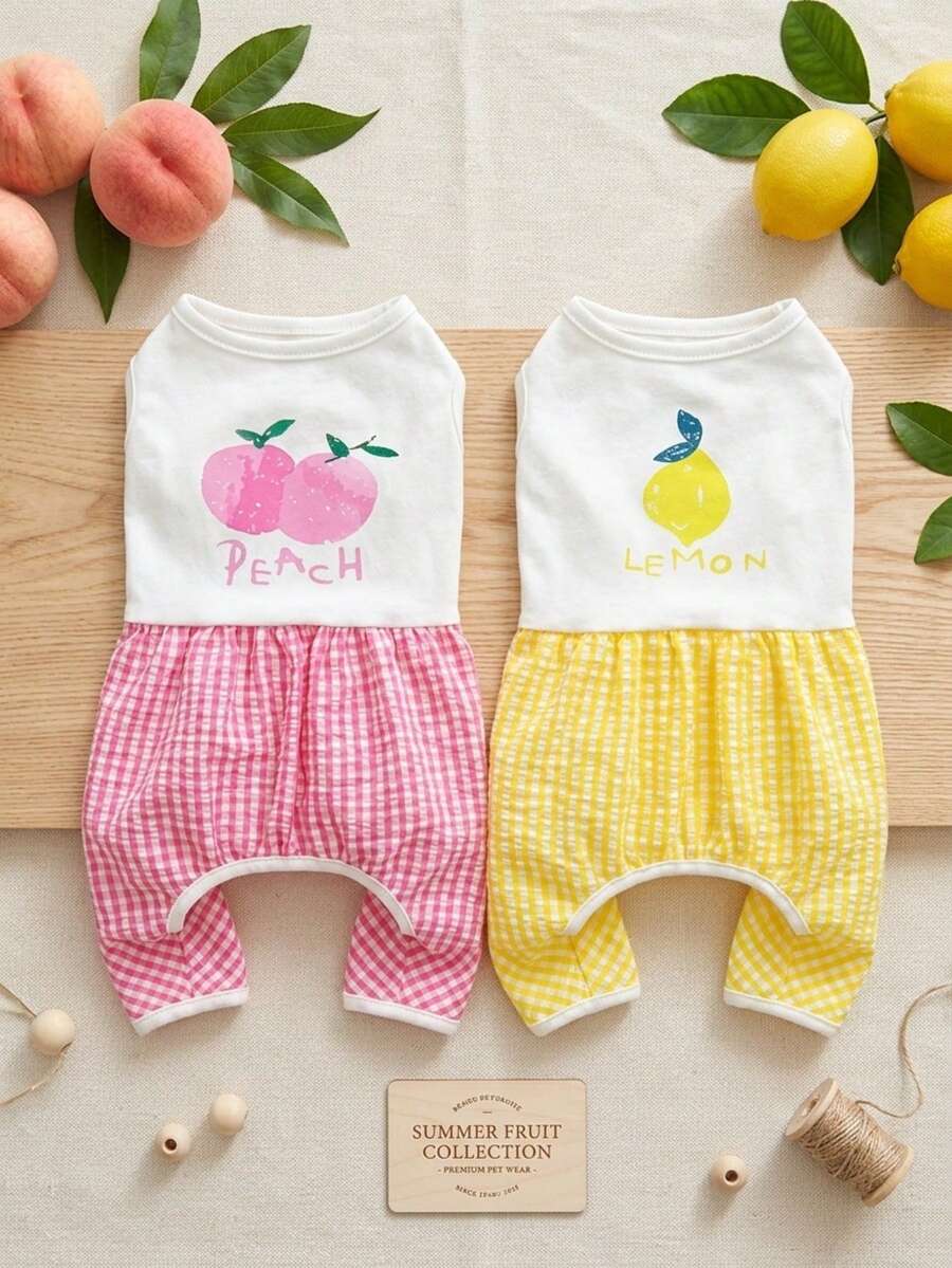 PETSIN Quần áo cho thú cưng, quần áo cho chó, quần áo cho mèo, quần yếm thường ngày, quần yếm mới cho động vật nhỏ mùa xuân và mùa hè, bộ áo liền quần có khóa kéo, đồ dùng cho thú cưng, quần yếm thường ngày - Nhiều màu - Xem 1