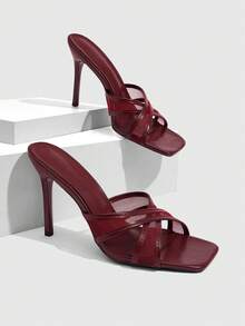 CUCCOO SZL Giày sandal cao gót dành cho nữ - Màu Đỏ Sâu - Xem 6
