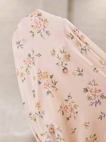 Serenescape Women's Summer Milk Silk Patchwork Ditsy Floral Spaghetti Strap Nightgown - Multicolor - View 3