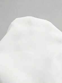 SHEIN Franclia 优雅撞色领结衬衫，适合通勤、休闲、白衬衫、短袖衬衫、度假衬衫 - 白色 - 查看 4