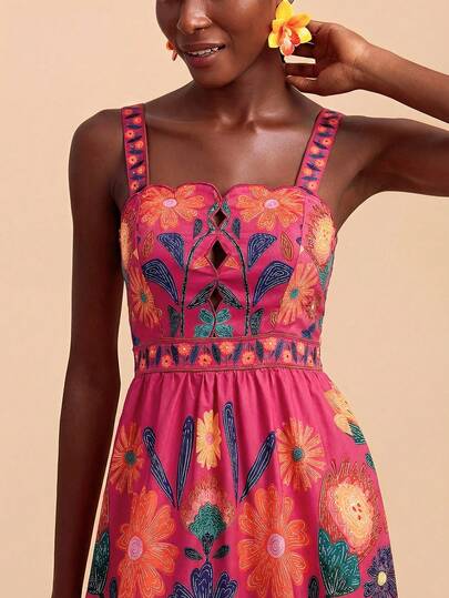 Travachic Vestido largo sin mangas multicolor tipo camiseta con tela tejida y patrones vibrantes de plantas bohemias para mujeres