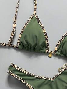 Swim Vcay 2件套女士夏季随机印花挂脖细肩带金属装饰性感比基尼套装 Zestiva泳装比基尼套装 女士比基尼设计 美味塑形泳衣比基尼套装 泳装 豹纹比基尼配饰 女士比基尼套装 女士泳装 绿色豹纹比基尼 2件套比基尼套装 聚拢比基尼 - 軍綠色 - 查看 4
