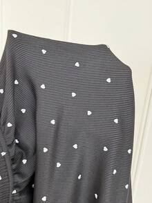 ZzzCrew Conjunto de pijama de camiseta de tirantes y pantalones con estampado de corazón y encaje en contraste para mujer talla grande, lindo y sexy, se puede usar como ropa exterior - Negro - Ver 8