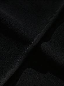 GlowEve 2件套女士春秋季圆领撞色短袖T恤和裤子套装 - 黑色 - 查看 4