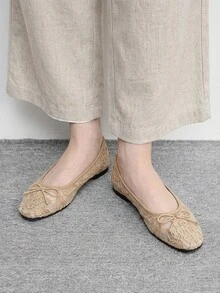 CUCCOO BIZCHIC Women Plain Minimalist Casual Flat Loafers For Christmas - Khaki - View 4