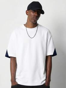SUMWON Regular Men's Oversized Crew Neck Short Sleeve T-Shirt With Brooklyn Letter Print Back Graphic Casual Tee Summer Streetwear Urban Fashion - White - View 2