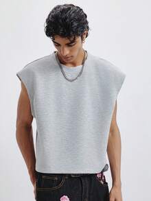 TOKVUE Camiseta de tirantes de ajuste holgado y cuello redondo de unicolor para hombre - Gris - Ver 3