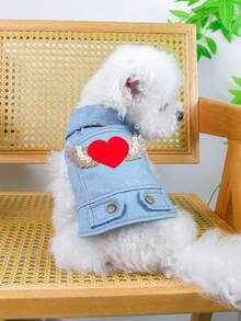 1 Áo khoác vest đa năng cho mèo và chó, kiểu dáng thời trang và thoải mái, màu xanh dương với móc chữ D tiện dụng, phù hợp cho chó nhỏ và thú cưng. - Nhiều màu - Xem 10