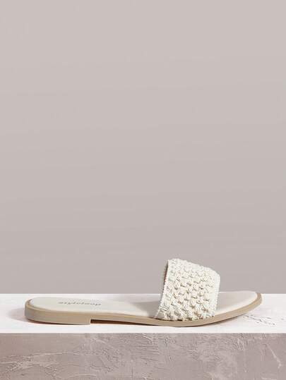 Styleloop Women's Shoes Woven Mesh Decorative Flat Sandals, Summer Wear, Holiday Atmosphere Summer Shoes