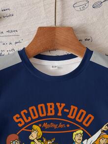 SCOOBY-DOO X SHEIN 男童圆领短袖休闲T恤 - 白色 - 查看 5