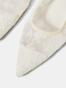 CUCCOO HITCHD Zapatos de tacón de aguja con correa transparente para mujer, sandalias de novia de estileto para boda - Blanco - Ver 10