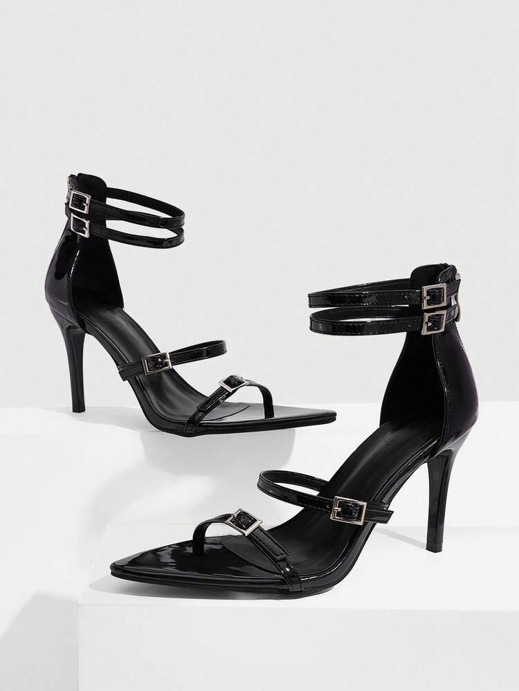 CUCCOO SZL Women Shoes Summer New Pointed Stiletto With Patent Leather Sexy Party Women's High Heel Sandals