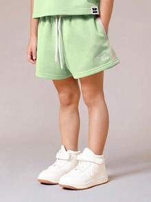 SUMWON Girls Mint Green Polo Set With White Collar And Matching Shorts Summer Kids Co Ord Outfit - Green - View 4