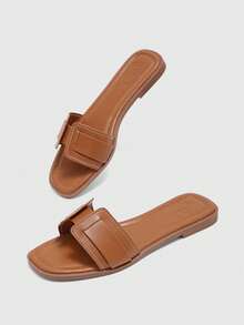 CUCCOO BIZCHIC Summer New Brown Beach Vacation Casual Women's Flat Sandals Summer Shoes - Brown - View 8