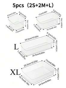 Caja de almacenamiento con cajones de escritorio con divisiones incorporadas, conveniente para organizar artículos de papelería y necesidades diarias en dormitorios estudiantiles; Caja de almacenamiento apilable transparente, disponible en varios tamaños; Caja de almacenamiento de escritorio, adecuada para estudiar, decoración de vacaciones, decoración de habitaciones, protección solar, viajes y otras ocasiones - transparente - Ver 21