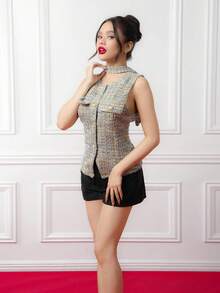 Criza Taa Áo khoác Blazer nữ thanh lịch (có thắt lưng) cho mùa thu/đông - Nhiều màu - Xem 4