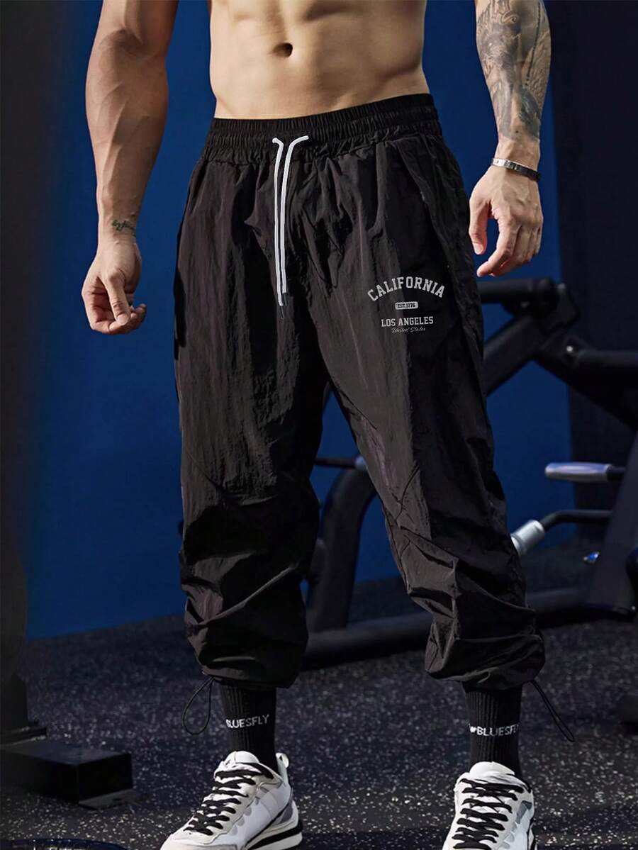 Sport MetroGents Men's Casual Versatile Drawstring Waist Sweatpants - Black - View 1