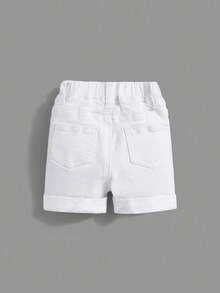 Quần short skinny co giãn màu trắng cho bé trai - trắng - Xem 2