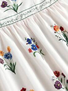 SHEIN 少女碎花无袖中长连衣裙 - 彩色 - 查看 4