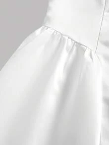 Girlism Đầm dài phồng dáng vintage thanh lịch dành cho thiếu nữ, đầm chữ A thắt eo kiểu vintage, đầm trắng xếp ly rộng rãi, thích hợp cho đám cưới, hẹn hò, đi chơi và phong cách Pháp dễ thương. - trắng - Xem 6