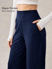 OutZeal 女士运动裤 瑜伽裤 日常休闲速干柔软针织高腰直筒运动裤 - Dark Blue - 查看 3