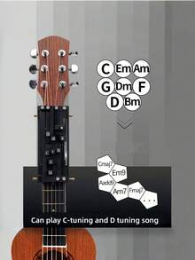 Guitar Learning Aids With 16 Chords, Ergonomic Bridge Puller | Basic Guitar Maintenance Tools For Acoustic And Electric Guitars, Bass, And Ukulele - Black - View 2