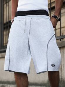 PAVTROS Men's Contrast Trim Drawstring Waist Slant Pocket Casual Sweatpants, Spring/Summer Wide Leg - Multicolor - View 5