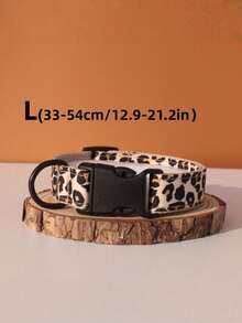 Leopard Print Wild Dog Collar, Adjustable Nylon Pet Collar - Yellow - View 9