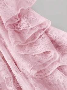 MOD Vestido de mujer con estampado de mariposa vintage con teñido anudado, volantes fruncidos y bajo asimétrico, ideal para el Día de San Valentín, carnaval, cóctel, cena, baile de gra - Rosa Pálido - Ver 8