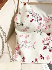 GlowEve Áo camisole nữ in hoa, kiểu dáng thường ngày, đa năng. - Hồng - Xem 3