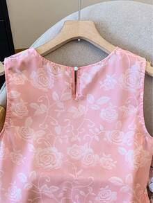 Resyla 女士优雅印花无袖衬衫，夏季 - 彩色 - 查看 6