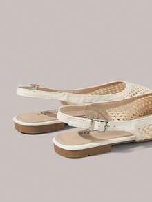 Styleloop Giày nữ đế bằng, kiểu dáng ngoài trời, mũi tròn, phong cách nghỉ dưỡng, chất liệu rơm, đế bằng, gót đơn, kiểu dáng nghỉ mát, phong cách BOHO, phong cách Mỹ cổ điển, phong cách Bohemian, phong cách miền Tây, phong cách lễ hội âm nhạc, phong cách dự tiệc. - Màu be - Xem 6