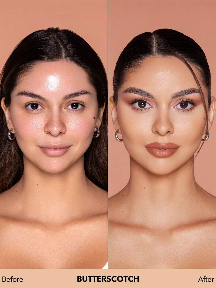 SHEGLAM كريم أساس مطفي يدوم طويلاً وقابل للتنفس من Complexion Pro-كريم أساس مطفي مقاوم للتعرق والتحكم في الزيوت وتغطية كاملة وخالي من المسام ومخفي ومقاوم للماء وخالي من العيوب ولا يتلاشى وخفيف الوزن وكريم أساس سائل من علامة تجارية جمال مكياج ميكب مستحضرات تجميل للنساء الفتيات مثالي لفصل الصيف الربيع مثالي ل- Y2K أزياء أنيقة عيد الأم هدية حفلة جاهز أفضل لون - Butterscotch - مشاهدة 3