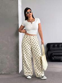 Rivivi Y2K Streetwear Casual Plus Size Leopard Print Baggy Jeans - Black and White - View 5