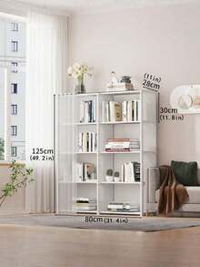 1pc Freestanding Bookshelf, Multi-Tier Home Storage Organizer Rack, Narrow Shelf For Living Room, Halloween & Christmas Gift - Multicolor - View 14