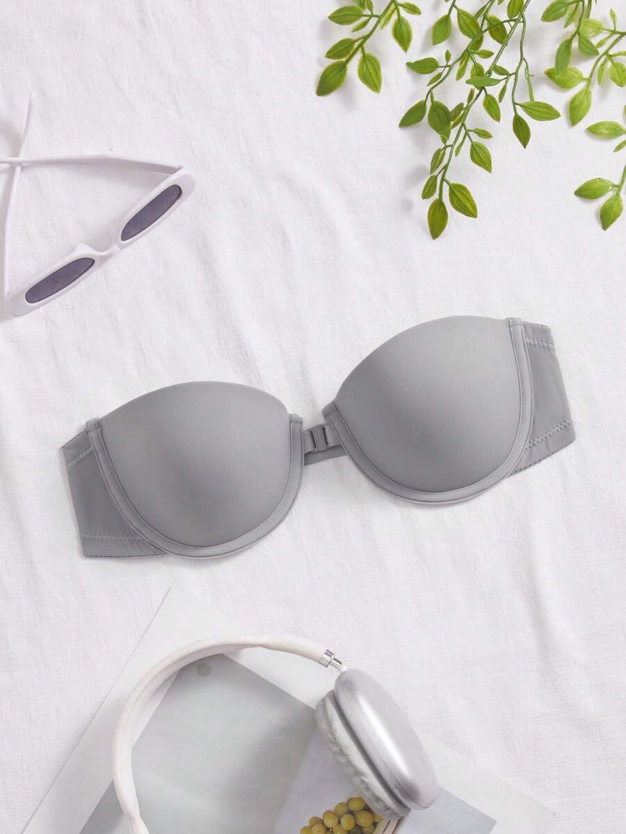 SHEIN 1 chiếc áo ngực không gọng dành cho nữ - Xám - Xem 1