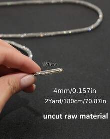 1PC 2 Yards Glitter Rope 4mm Crystal Pipeline Rhinestone Drill String DIY Jewelry Making Bracelet Necklace Bag Strap Festival Rave Disco Fashion Decoration - Multicolor - View 3