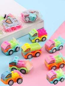 5/10/20/30 DIY拼图、积木、汽车玩具、工程车、生日派对礼物、皮纳塔派对礼品袋、儿童圣诞袜填充物、儿童生日、汽车活动 - Style 1 - 查看 5