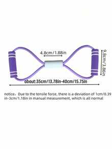 1 Pc New 8 Shape Gravity Stretch Cord With Handle Stackable TPE Loop Band For Leg Arm Workout Yoga Pilates Blue Purple Pink Green Black Suitable For Beginners Daily Fitness Equipment - Multicolor - View 3