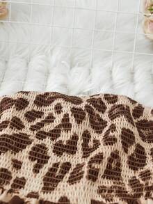 EMERY ROSE Mono informal de mujer con estampado de leopardo y parte superior tipo tubo - Marrón Chocolate - Ver 5
