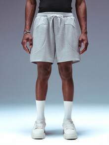 STYNVO Men's Casual Drawstring Shorts With Pockets - Grey - View 3