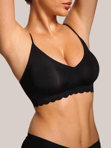 Barelissa Women's Solid Color Criss-Cross Backless Casual Camisole Bra For Summer - Black - View 4